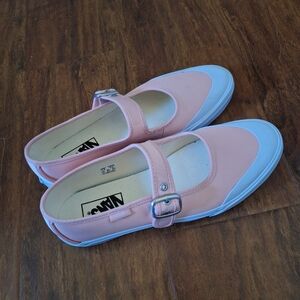 Vans Pink and White Mary Jane Shoes